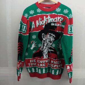 Freddy Krueger Ugly Christmas Sweater Size M Medium AOP Nightmare on Elm Street